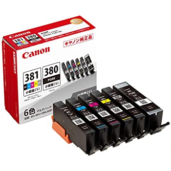 キャノン純正品　インク　6色　期限切れ　BCI-381+380/6MP