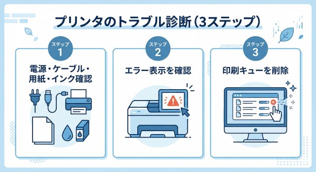 プリンターが点滅してる場合の対処法