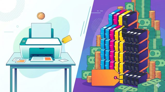 プリンター本体とインク代の比較