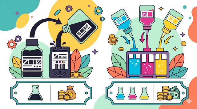 純正と詰め替えインクの比較
