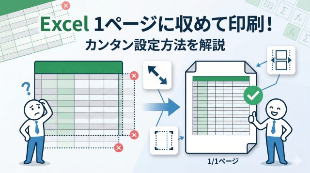 Excelを1ページに収めて印刷する設定方法のイラスト