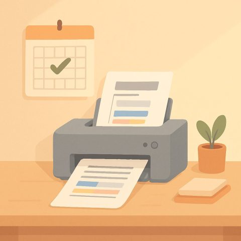 プリンターを定期的に使うことで詰まりを予防するイメージ