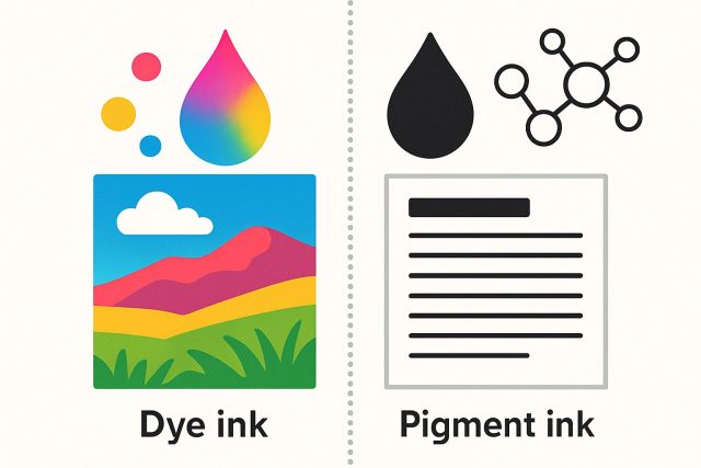 染料インクと顔料インクの比較イメージ