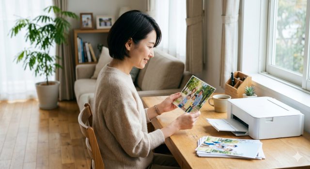 家庭でプリンターを使うシーン