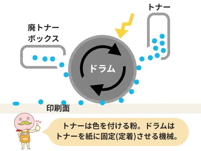 トナーとドラムの違い
